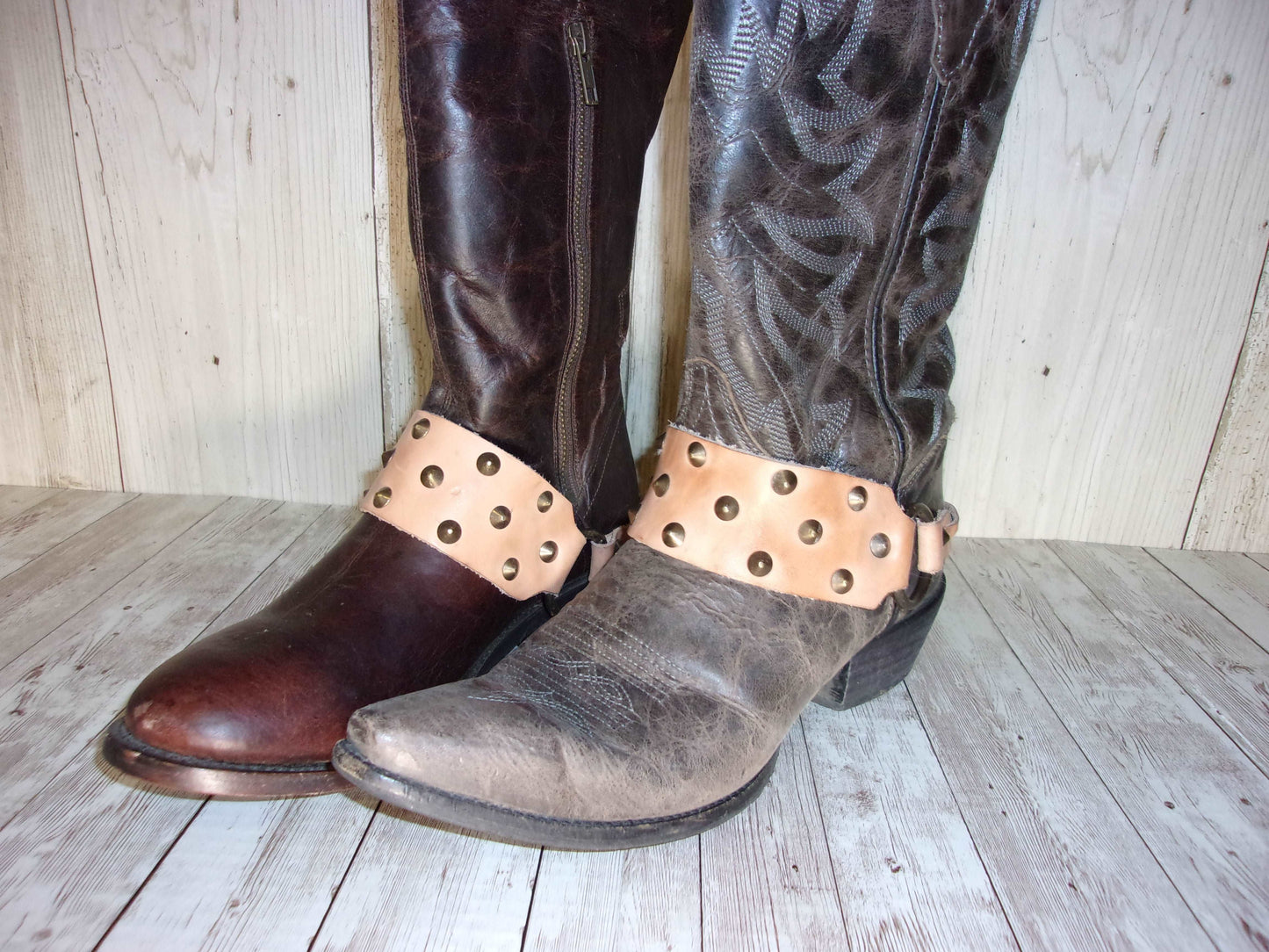 Boot Bracelet Decoration (Pair) wr21 handcrafted from cowboy boots. Shop Apparel & Accessories at ChrisThompsonBags.com and buy the best boot accents, boot accessory, boot bling, boot bracelet, boot decor, boot jewelry, boot wrap, cowboy boot bling, cowboy boot decor, cowgirl boot bling, decorate boots, ugg decoration, western boot decor at Chris Thompson Bags.