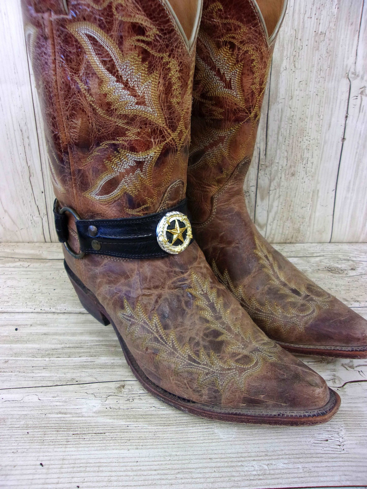 Boot Bracelet Decoration (Single) bw102 handcrafted from cowboy boots. Shop Apparel & Accessories at ChrisThompsonBags.com and buy the best boot accents, boot accessory, boot bling, boot bracelet, boot decor, boot jewelry, boot wrap, cowboy boot bling, cowboy boot decor, cowgirl boot bling, decorate boots, ugg decoration, western boot decor at Chris Thompson Bags.