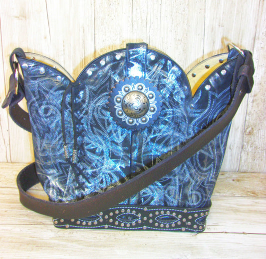Bucket Bag Cowboy Boot Purse BK122 handcrafted from cowboy boots. Shop all unique leather western handbags, purses and totes at Chris Thompson Bags