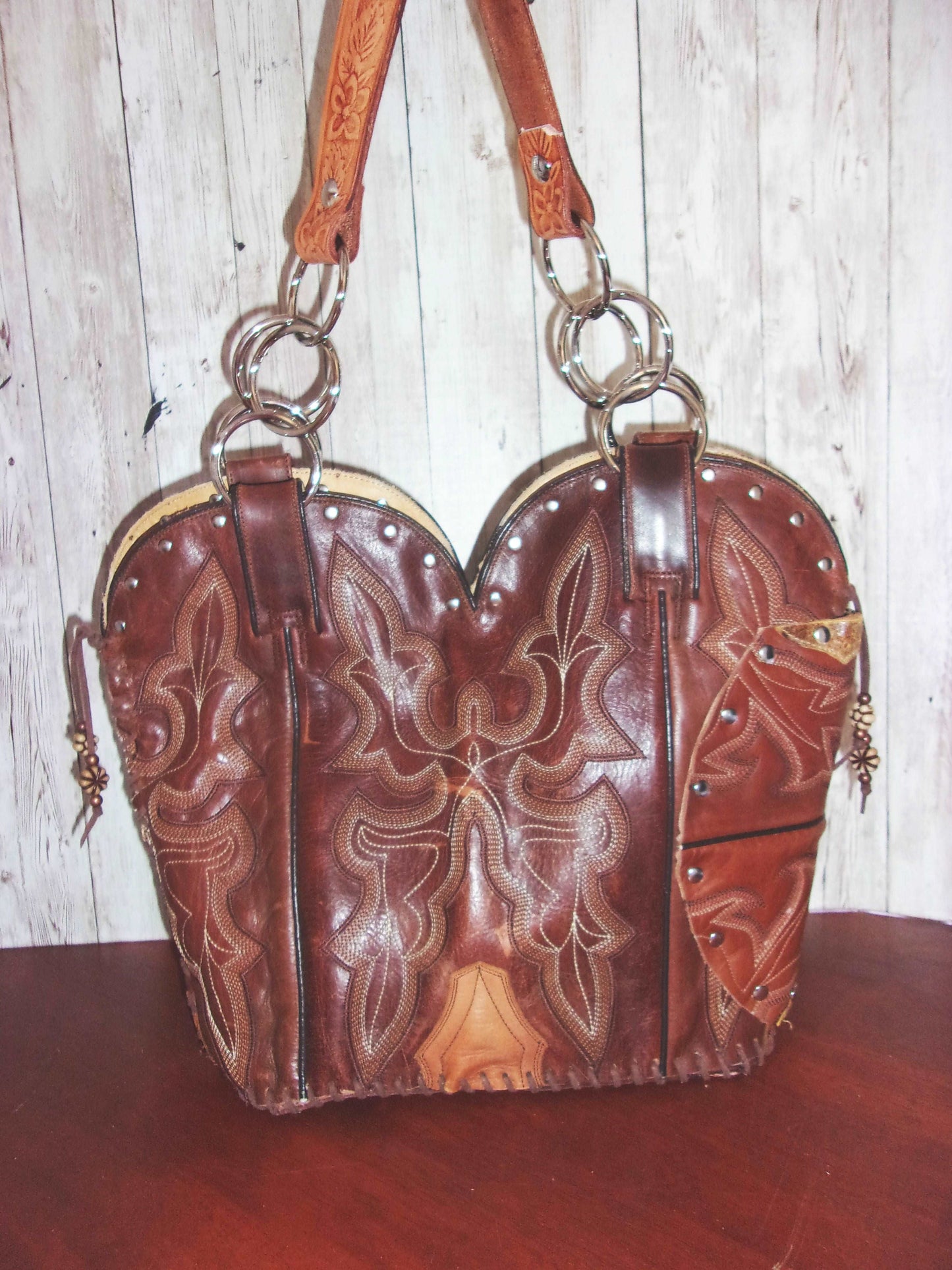 Concealed Carry Cowboy Boot Purse CB63 handcrafted from cowboy boots. Shop Handbags at ChrisThompsonBags.com and buy the best 2nd amendment, conceal carry purse, concealed carry, concealed for her, concealedcarry purse, cowboy boot purse, cowgirl concealed, handgun bag, leather conceal bag, unique concealed, western conceal, western concealed at Chris Thompson Bags.