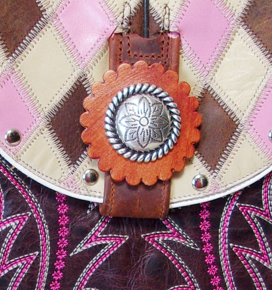 Cowboy Boot Crossbody Fringe Hipster Bag HP813 handcrafted from cowboy boots. Shop all unique leather western handbags, purses and totes at Chris Thompson Bags