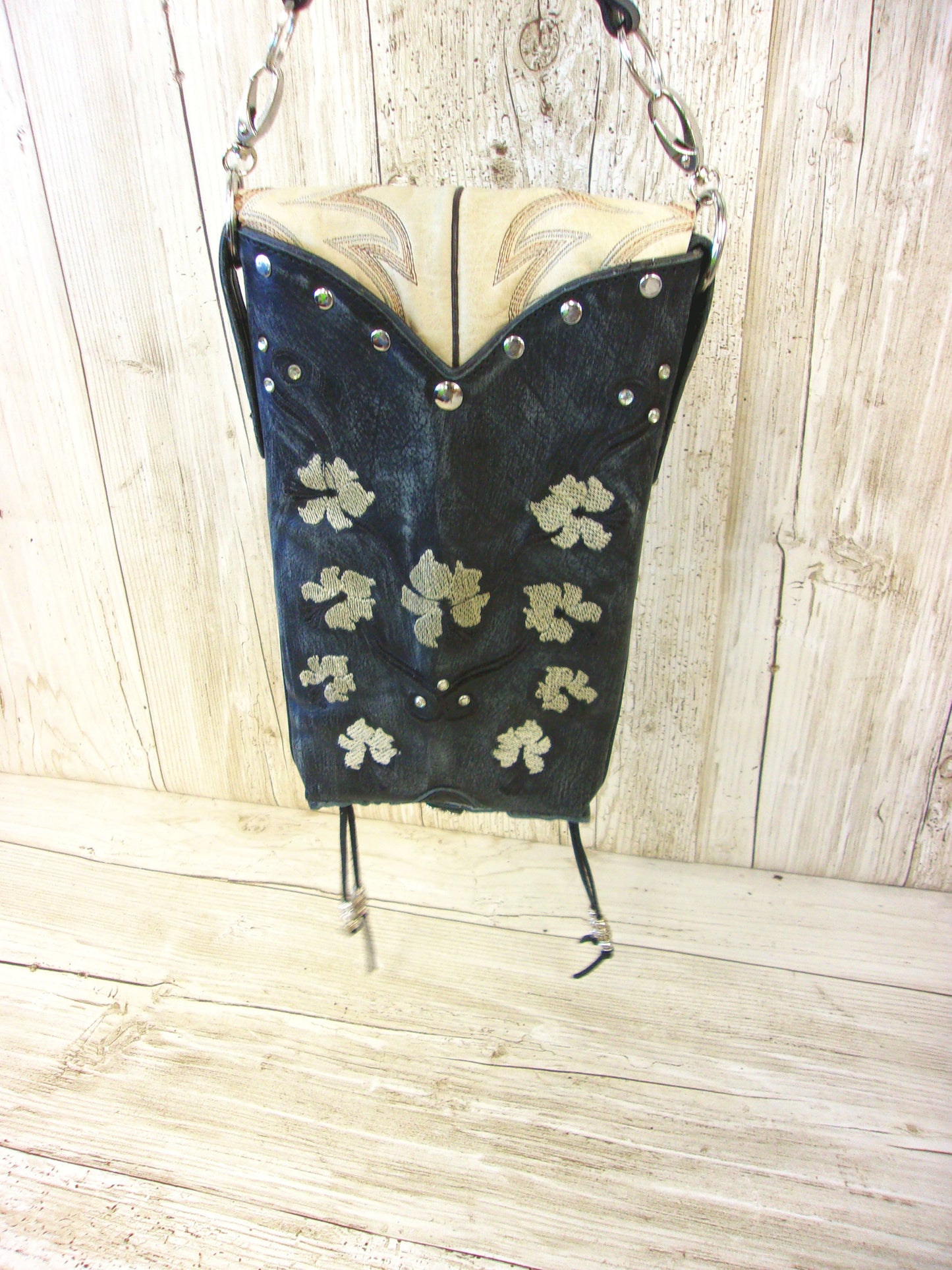 Cowboy Boot Crossbody Hipster Purse HP894 handcrafted from cowboy boots. Shop all unique leather western handbags, purses and totes at Chris Thompson Bags