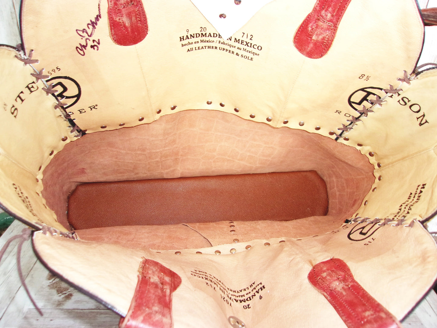 Cowboy Boot Laptop Tote LT32 handcrafted from cowboy boots. Shop Handbags at ChrisThompsonBags.com and buy the best boot purse, cowboy boot purse, cowgirl handbag, leather laptop tote, recycled cowboy boots, unique gift for her, unique gift for him, unique travel bag, western diaper bag, western laptop tote, western travel bag, XL cowboy Boot Purse, XL leather tote at Chris Thompson Bags.