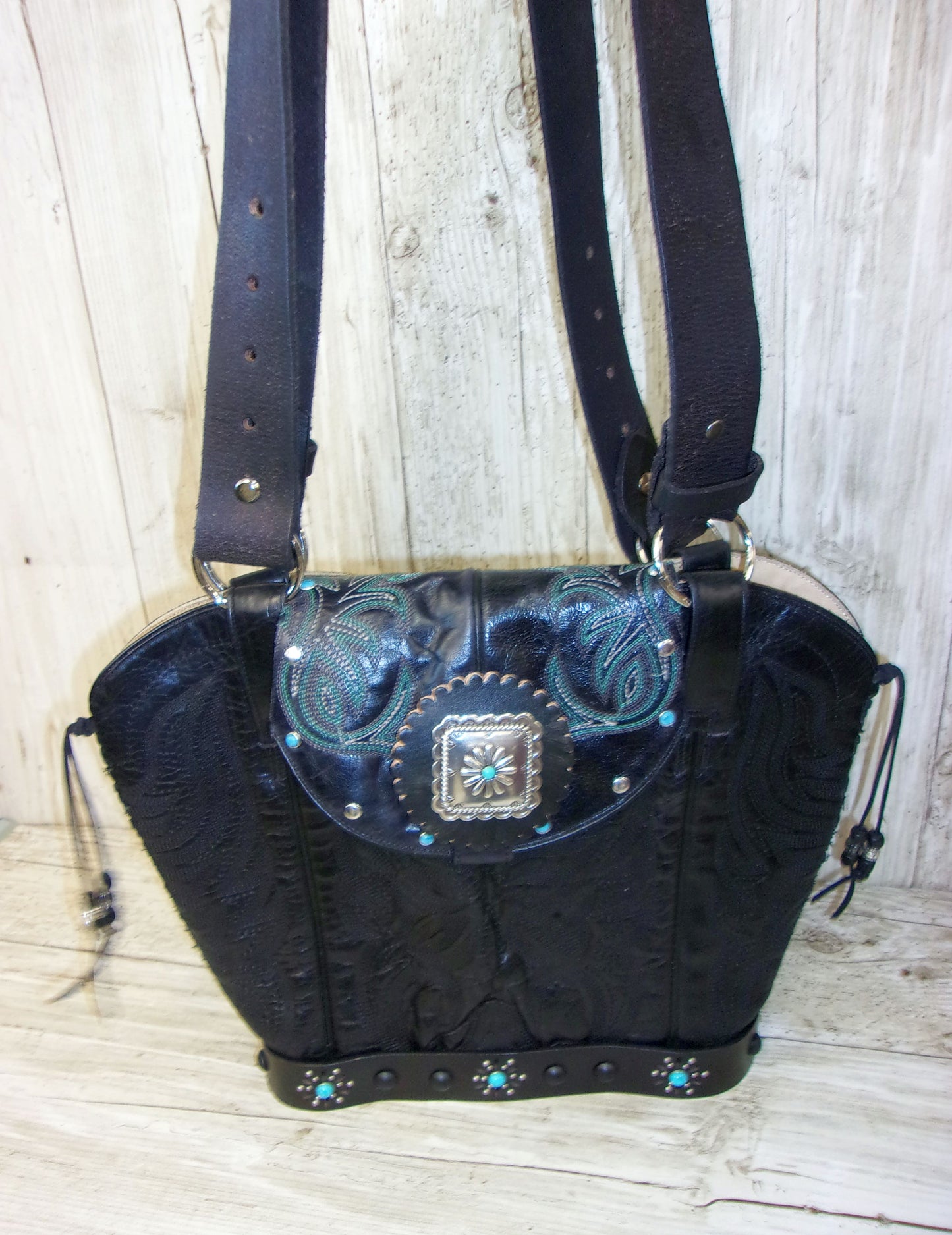 Double Cowboy Boot Purse DB330 handcrafted from cowboy boots. Shop Handbags at ChrisThompsonBags.com and buy the best boot top purse, Country Chic, country fashion, country style, cowboy boot lover, cowboy boot purse, Cowgirl Chic, cowgirl style, luxury handbag, rodeo purse, western chic, western fashion, western style at Chris Thompson Bags.