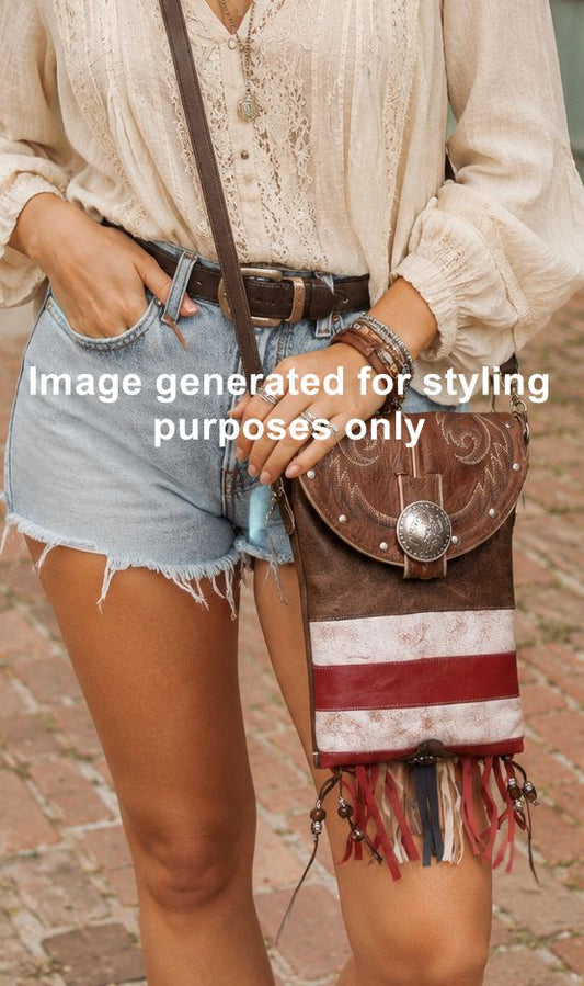 Cowboy Boot Crossbody Hipster Bag with Fringe HP1154