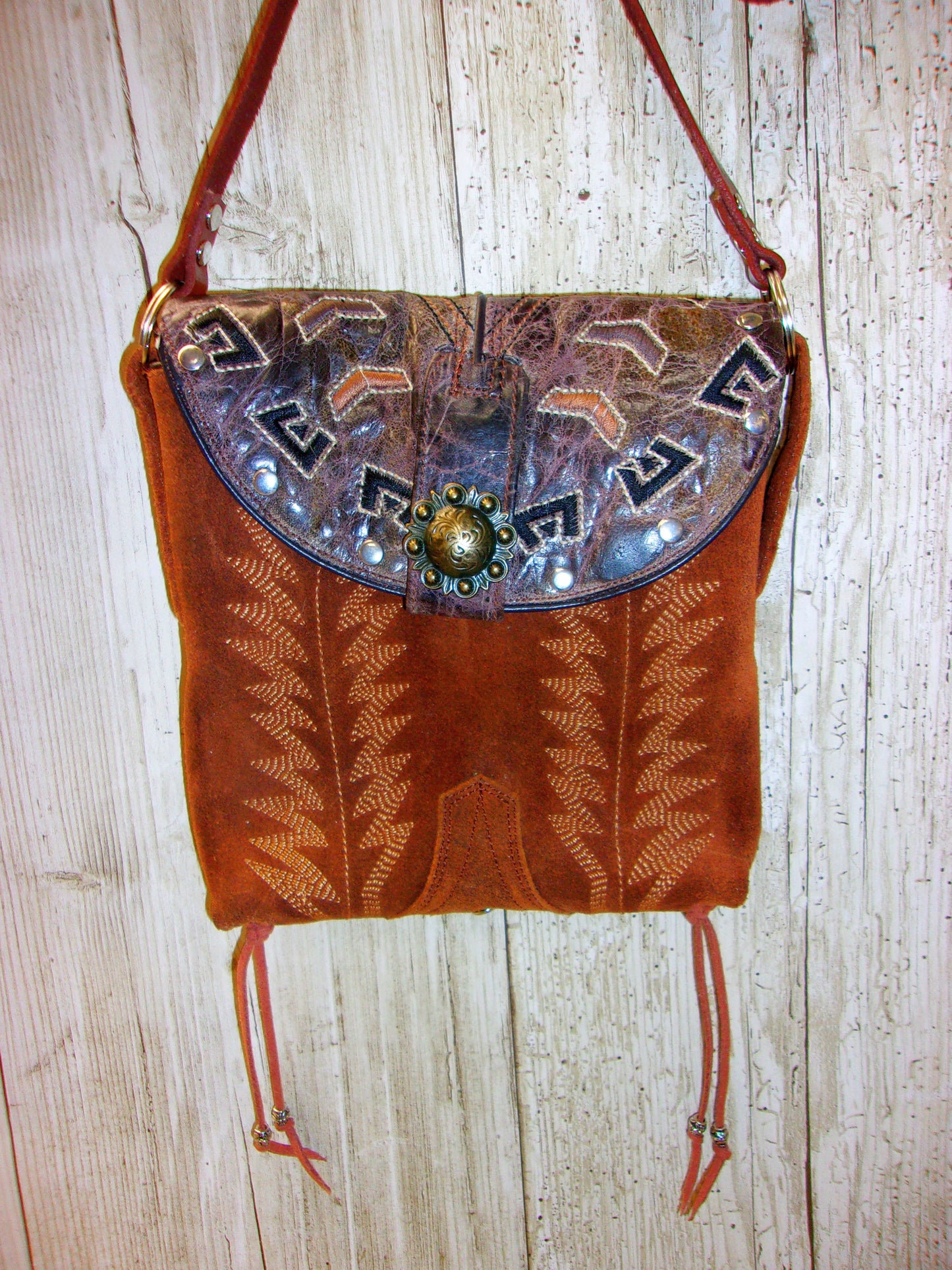 Small Cowboy Boot Purse sm223 handcrafted from cowboy boots. Shop all unique leather western handbags, purses and totes at Chris Thompson Bags