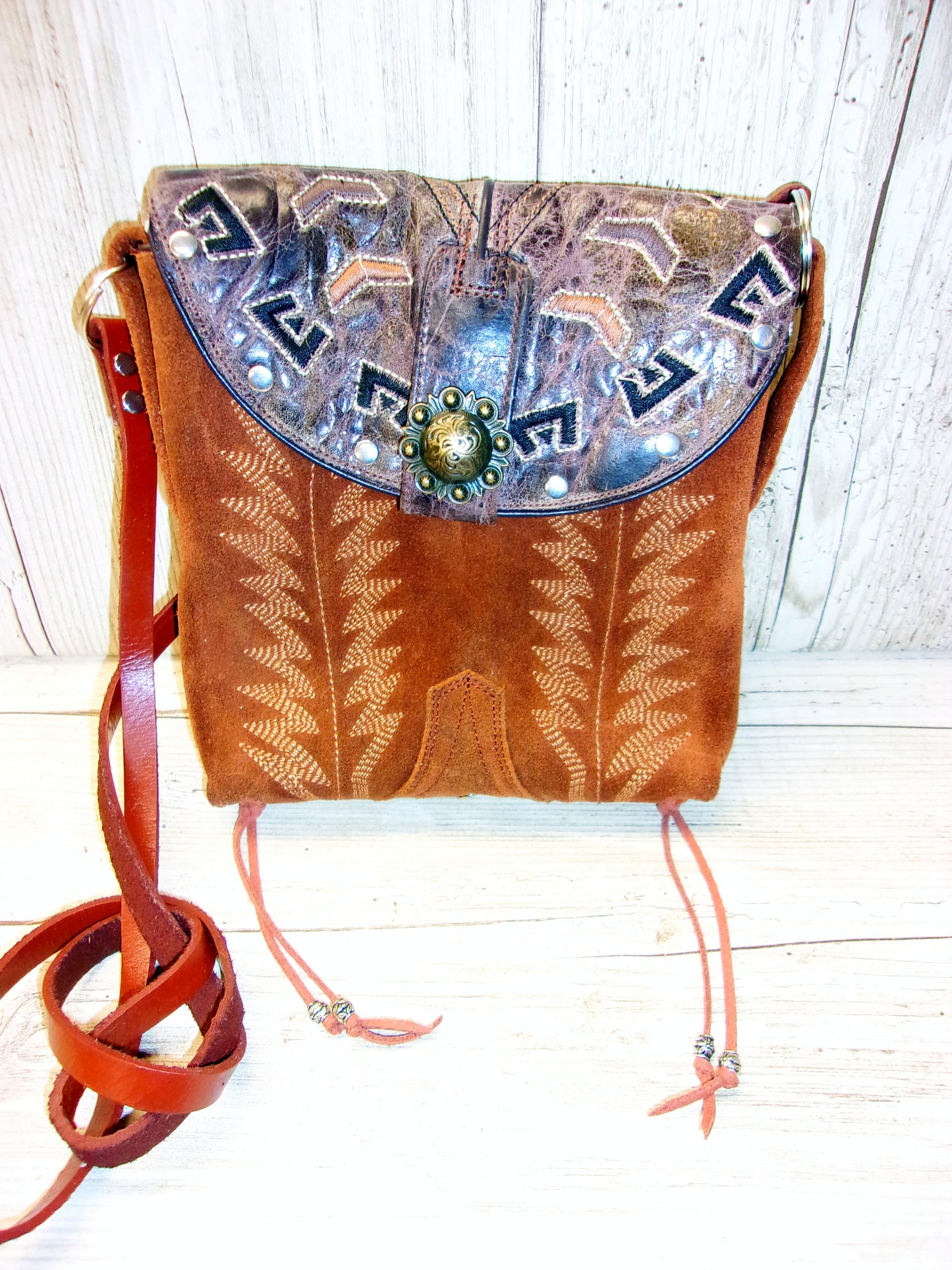 Small Cowboy Boot Purse sm223 handcrafted from cowboy boots. Shop all unique leather western handbags, purses and totes at Chris Thompson Bags