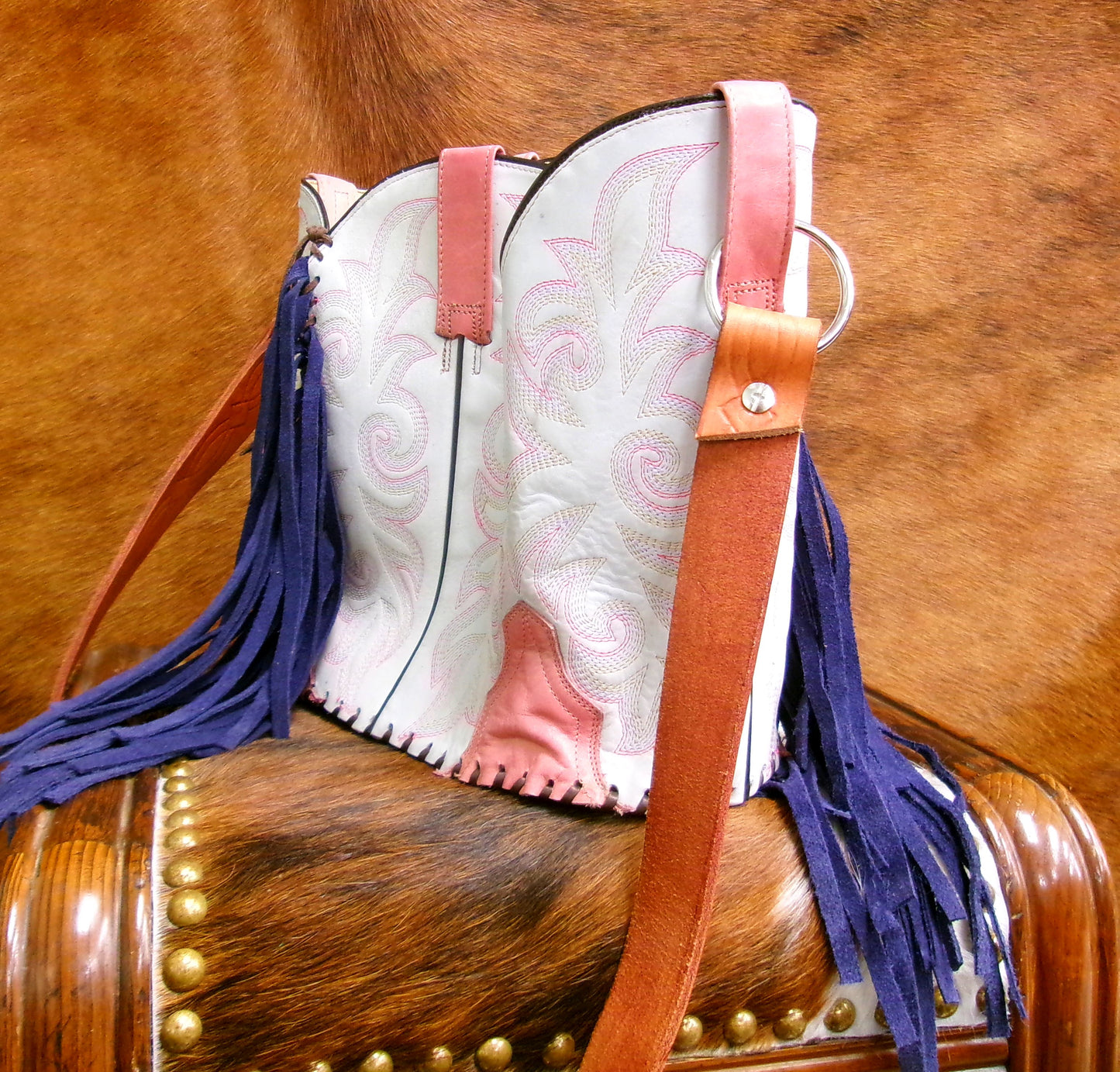 Bucket Bag Cowboy Boot Fringe Purse BK142