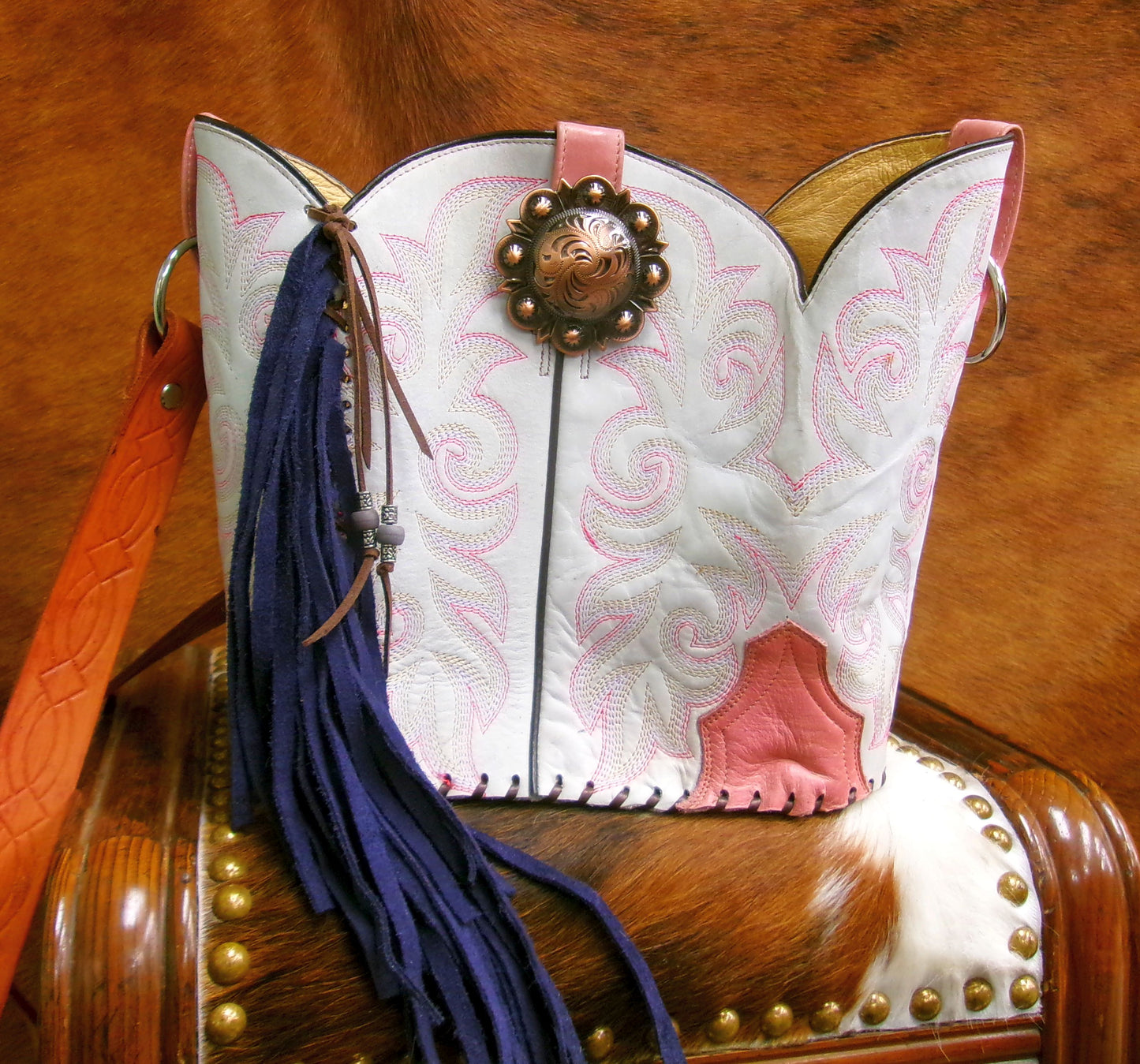 Bucket Bag Cowboy Boot Fringe Purse BK142