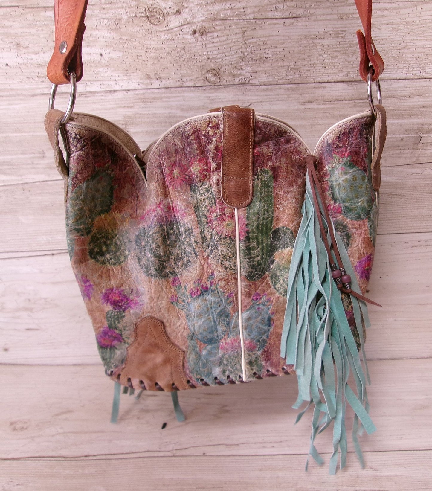 Bucket Bag Cowboy Boot Fringe Purse BK145