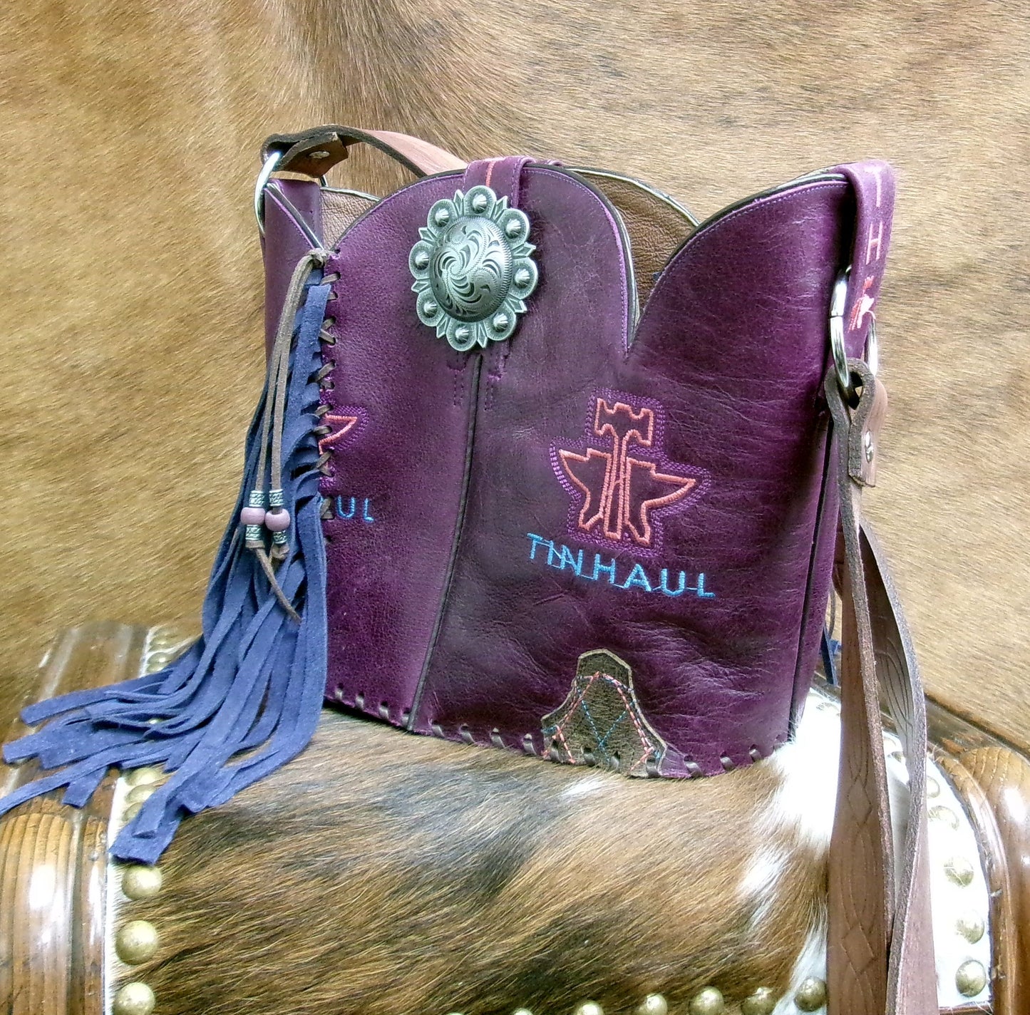 Bucket Bag Cowboy Boot Fringe Purse BK147