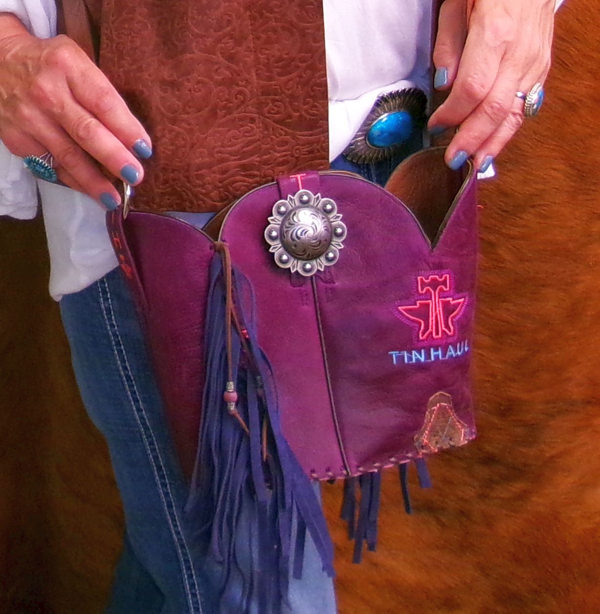 Bucket Bag Cowboy Boot Fringe Purse BK147