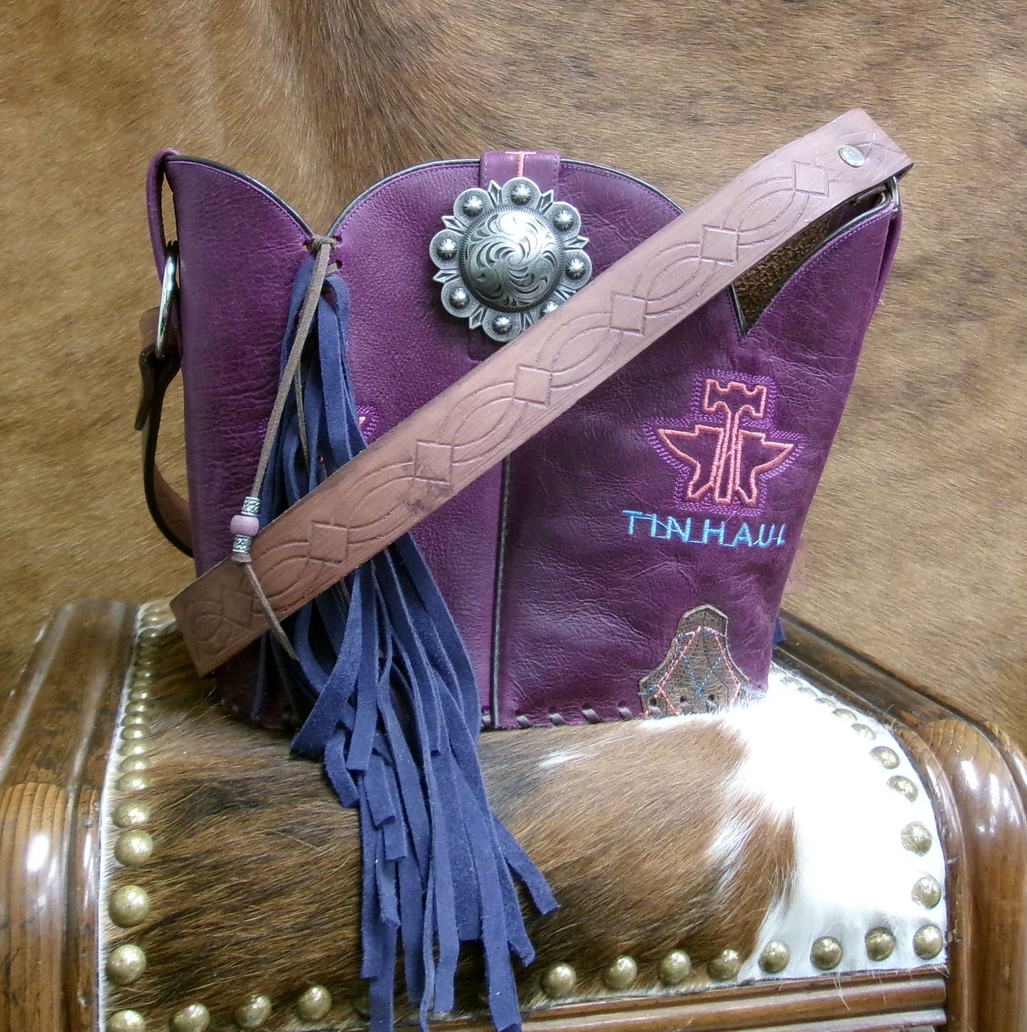 Bucket Bag Cowboy Boot Fringe Purse BK147