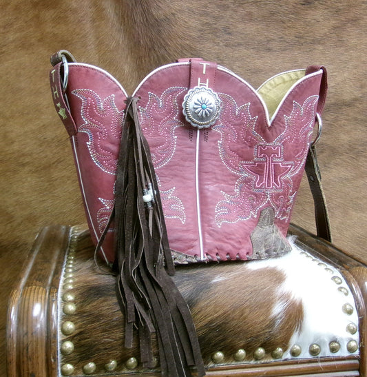 Bucket Bag Cowboy Boot Fringe Purse BK153