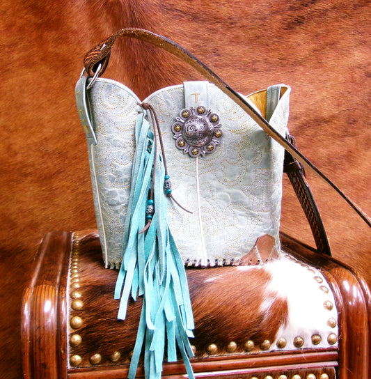 Bucket Bag Cowboy Boot Fringe Purse BK156