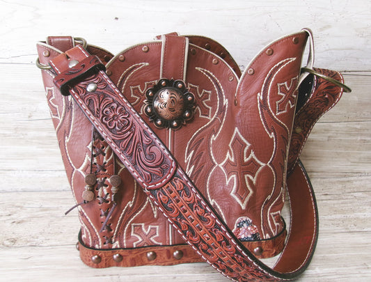 Bucket Bag Cowboy Boot Purse BK161