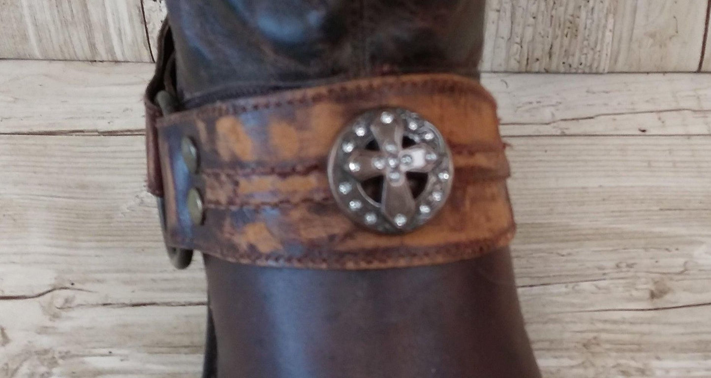 Boot Bracelet Decoration (Single) bw86 handcrafted from cowboy boots. Shop Apparel & Accessories at ChrisThompsonBags.com and buy the best boot accents, boot accessory, boot bling, boot bracelet, boot decor, boot jewelry, boot wrap, cowboy boot bling, cowboy boot decor, cowgirl boot bling, decorate boots, ugg decoration, western boot decor at Chris Thompson Bags.