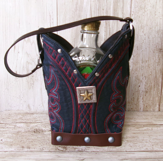 Cowboy Boot Whiskey Tote CR254