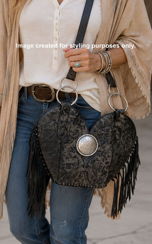 Double Cowboy Boot Purse with Fringe DB351