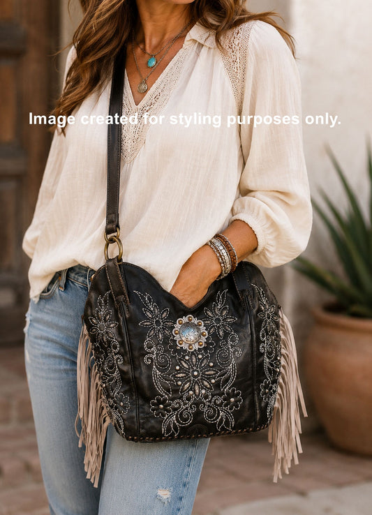 Double Cowboy Boot Purse with Fringe DB353