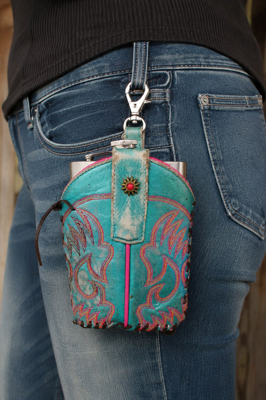 8oz Cowboy Boot Flask FL30
