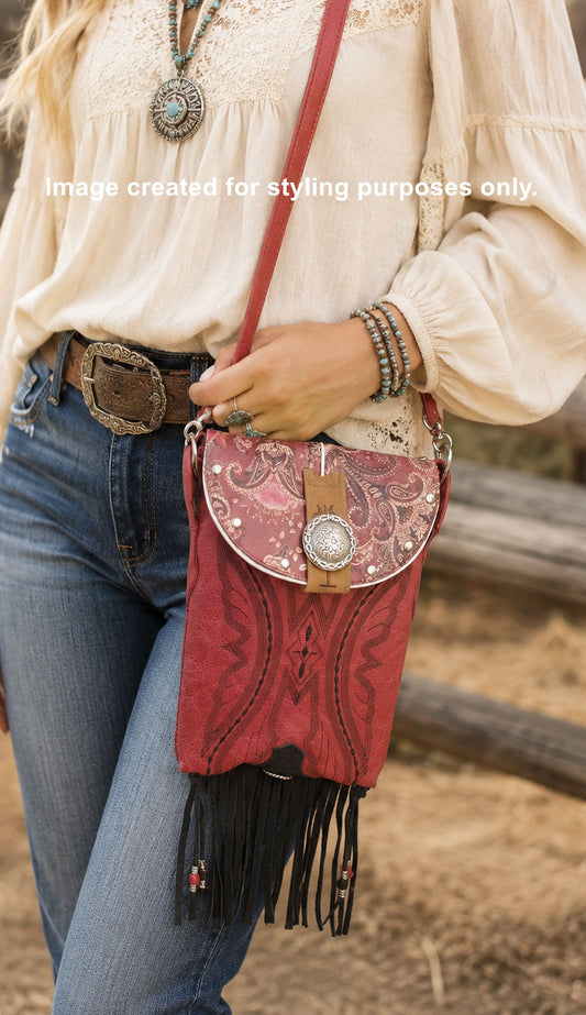 Cowboy Boot Crossbody Hipster Bag with Fringe HP1042