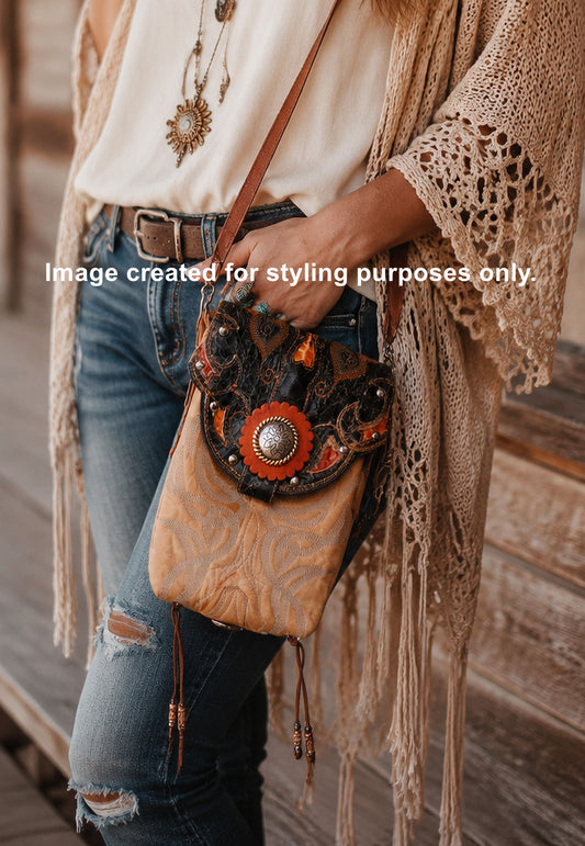 Cowboy Boot Crossbody Hipster Purse HP796