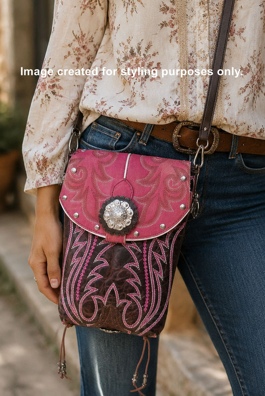 Cowboy Boot Crossbody Hipster Purse HP886