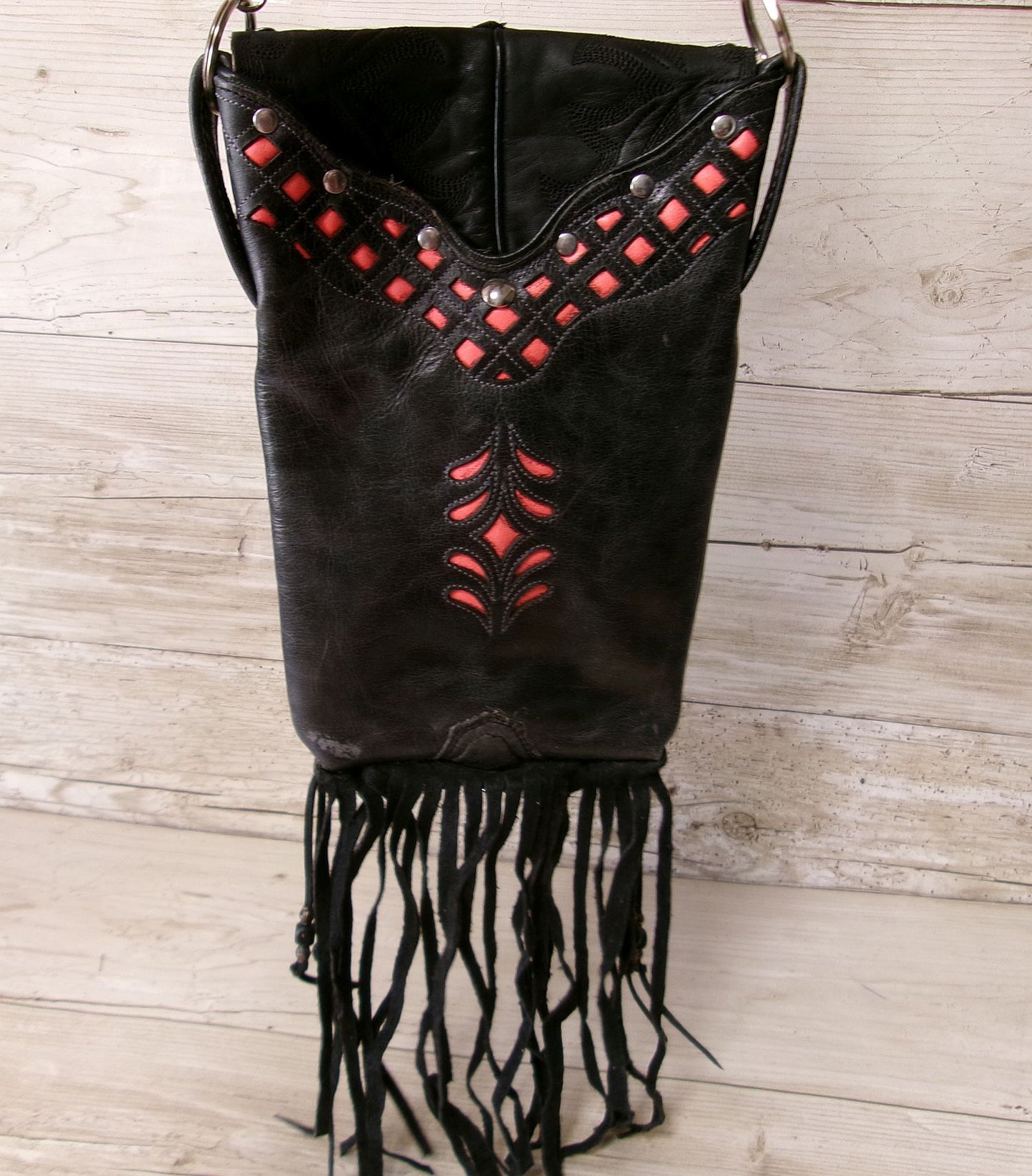 Cowboy Boot Crossbody Fringe Hipster Bag HP917