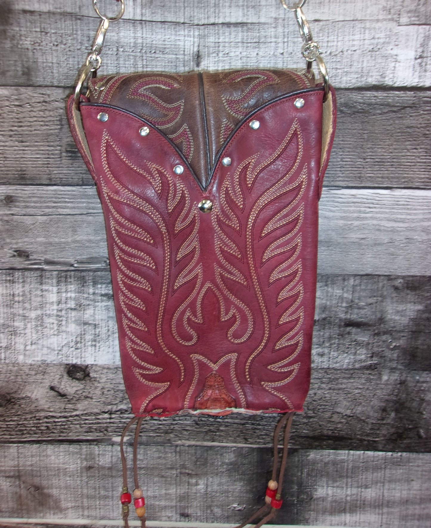 Cowboy Boot Crossbody Hipster Purse HP943 handcrafted from cowboy boots. Shop all unique leather western handbags, purses and totes at Chris Thompson Bags