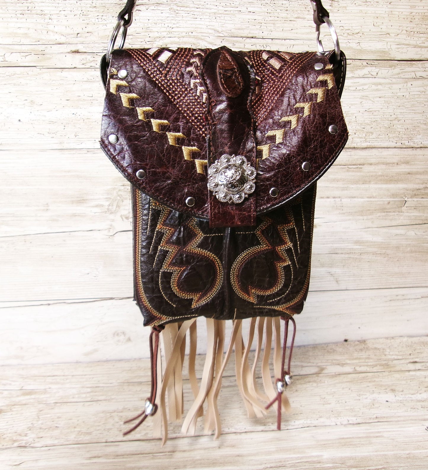 Small Cowboy Boot Purse with Fringe sm314