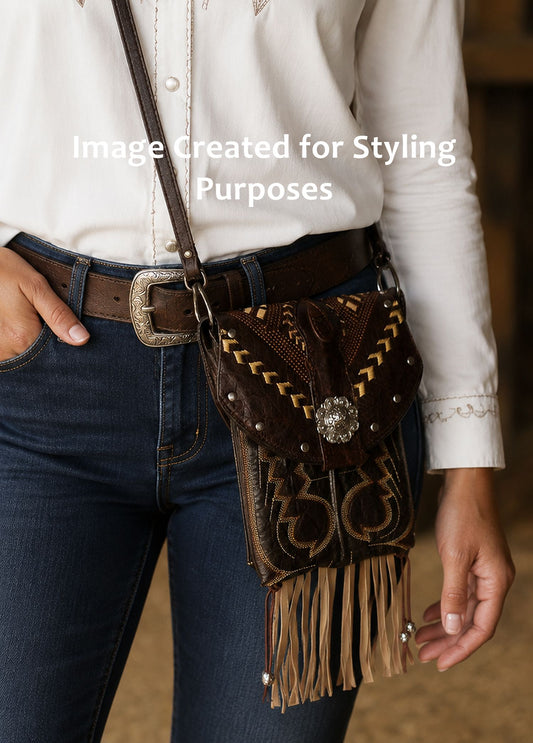 Small Cowboy Boot Purse with Fringe sm314