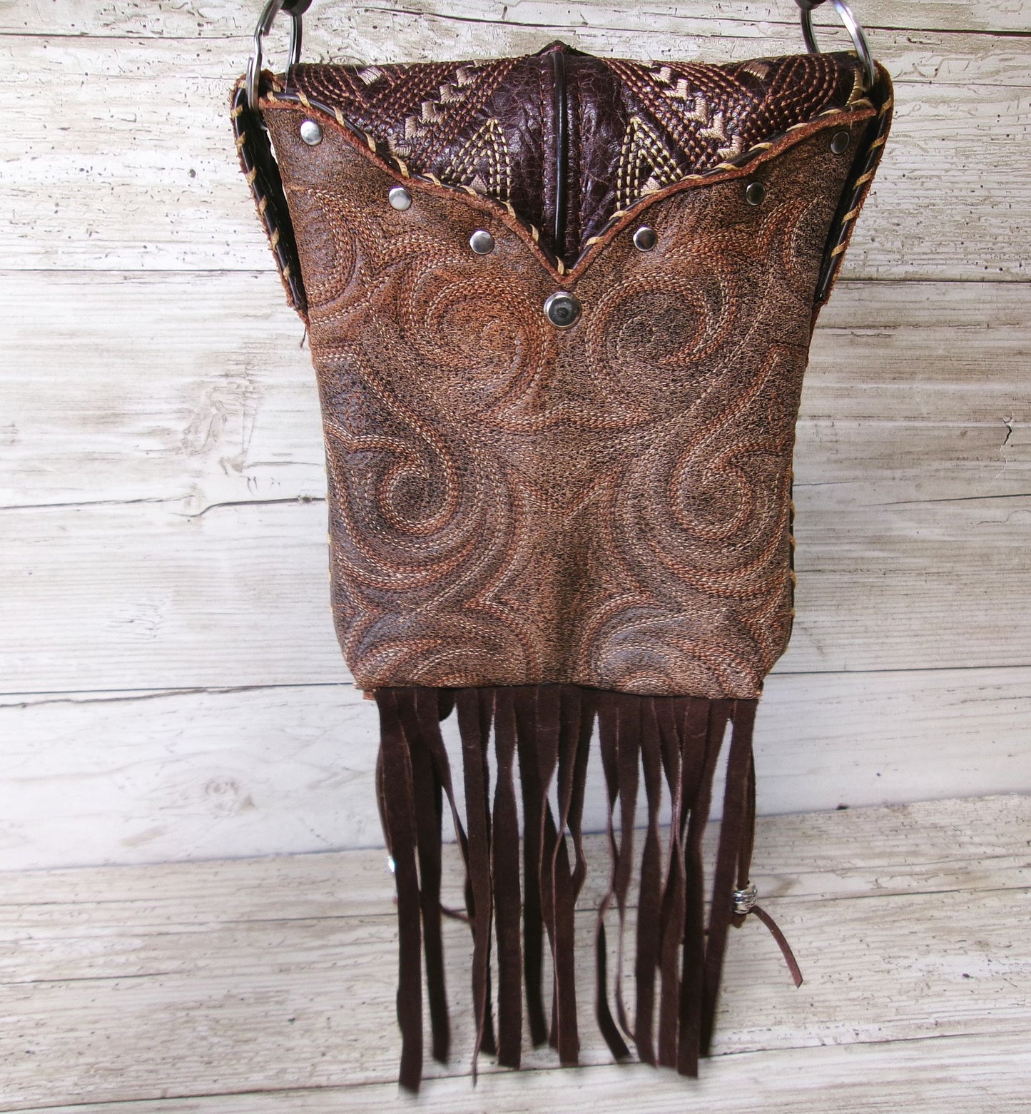 Small Cowboy Boot Purse with Fringe sm317
