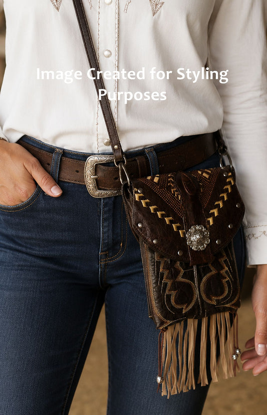 Small Cowboy Boot Purse with Fringe sm317
