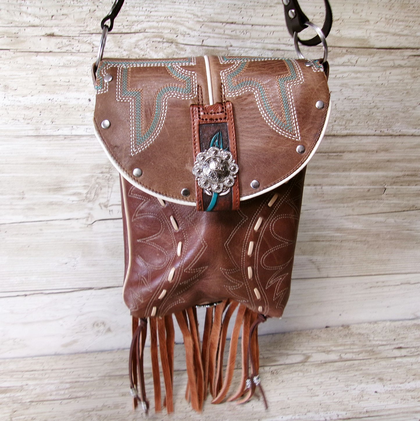 Small Cowboy Boot Purse with Fringe sm318