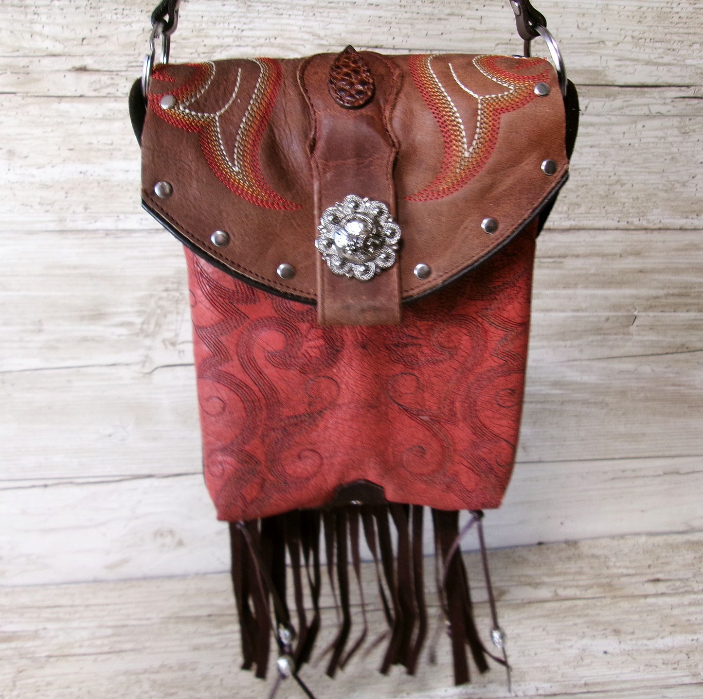 Small Cowboy Boot Purse with Fringe sm319
