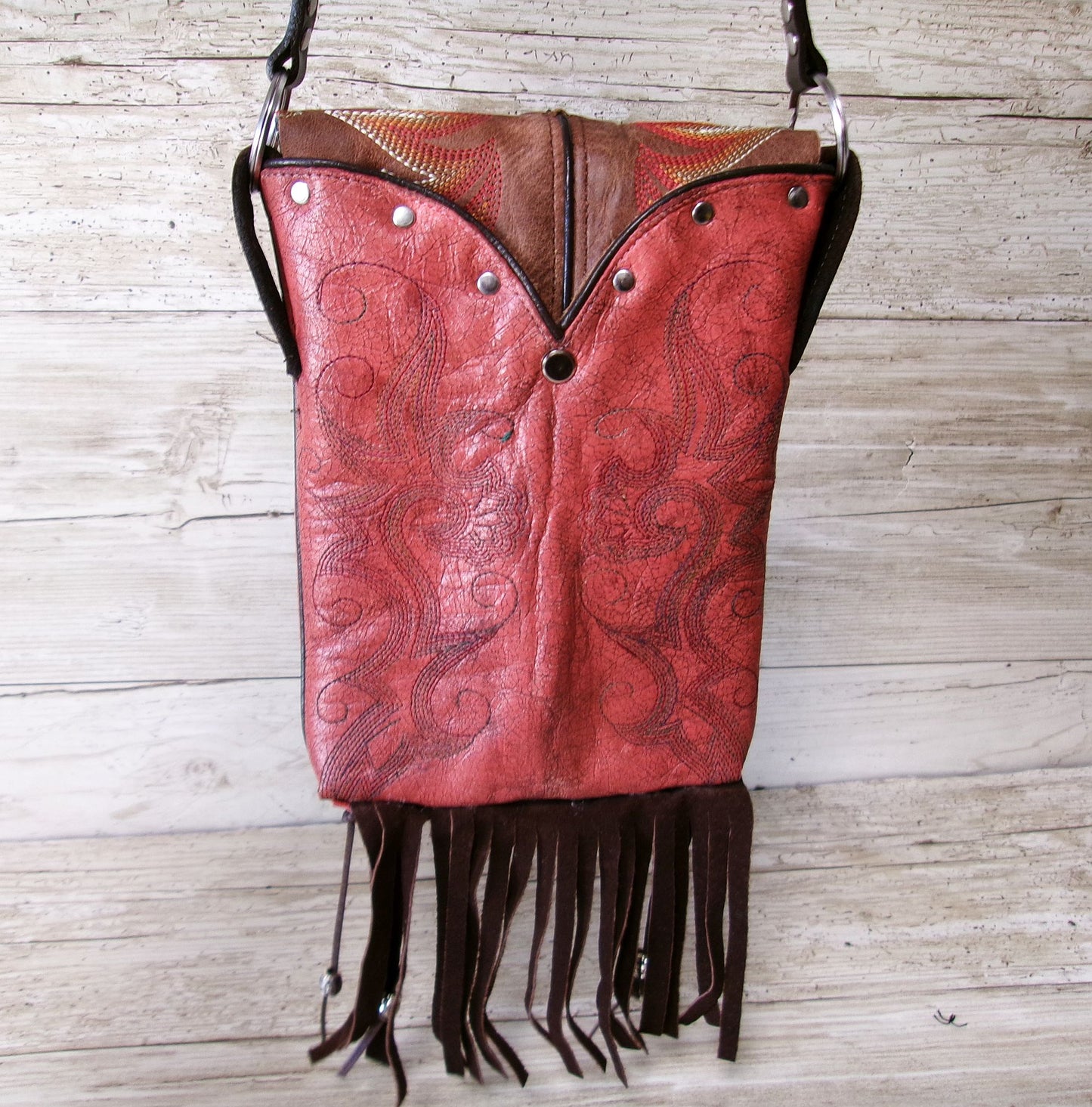 Small Cowboy Boot Purse with Fringe sm319