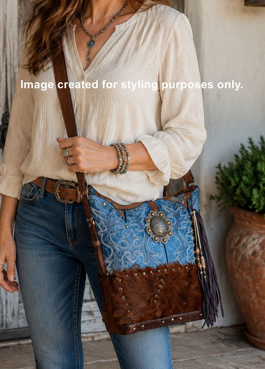 Top Shelf Cowboy Boot Purse with Fringe TS300