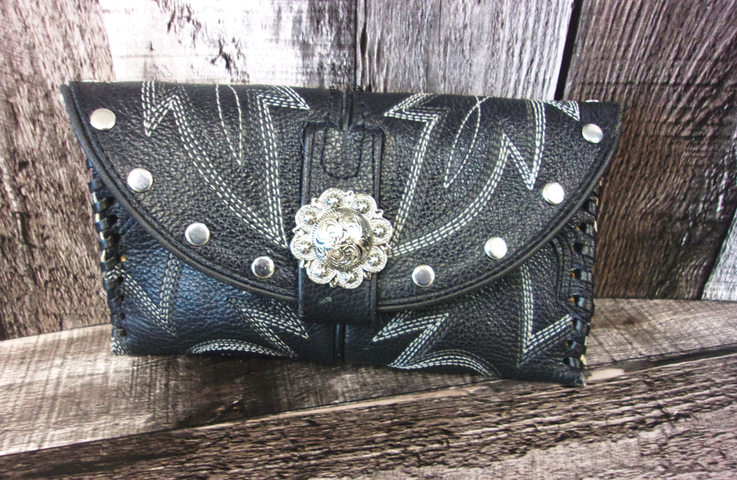 Wallet/Card Holder WC22 handcrafted from cowboy boots. Shop Handbags, Wallets & Cases at ChrisThompsonBags.com and buy the best card holder, country centerpiece, Country Chic, country style, Cowgirl Chic, cowgirl gift, cowgirl style, unique gift for her, wallet at Chris Thompson Bags.