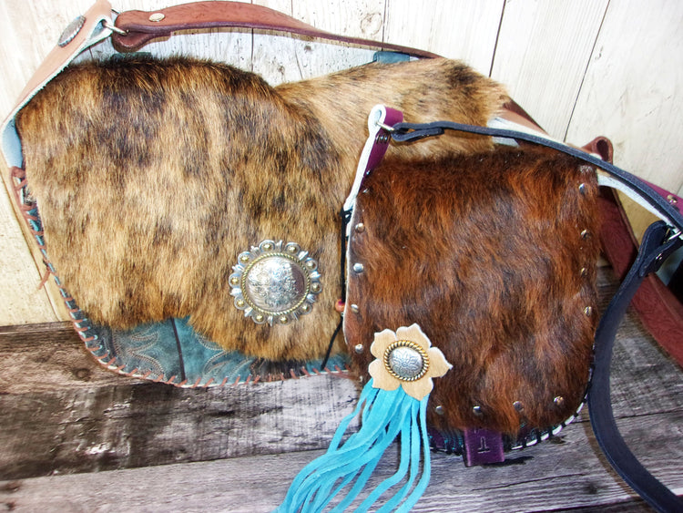 handpainted cowboy boot purse boho bags