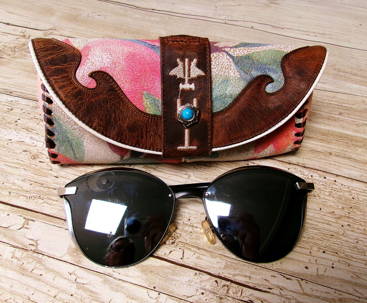 eyewear case made from cowboy boots