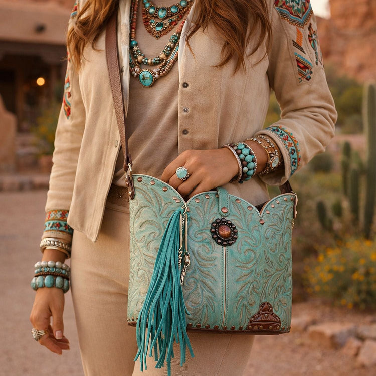 bucket bag with fringe