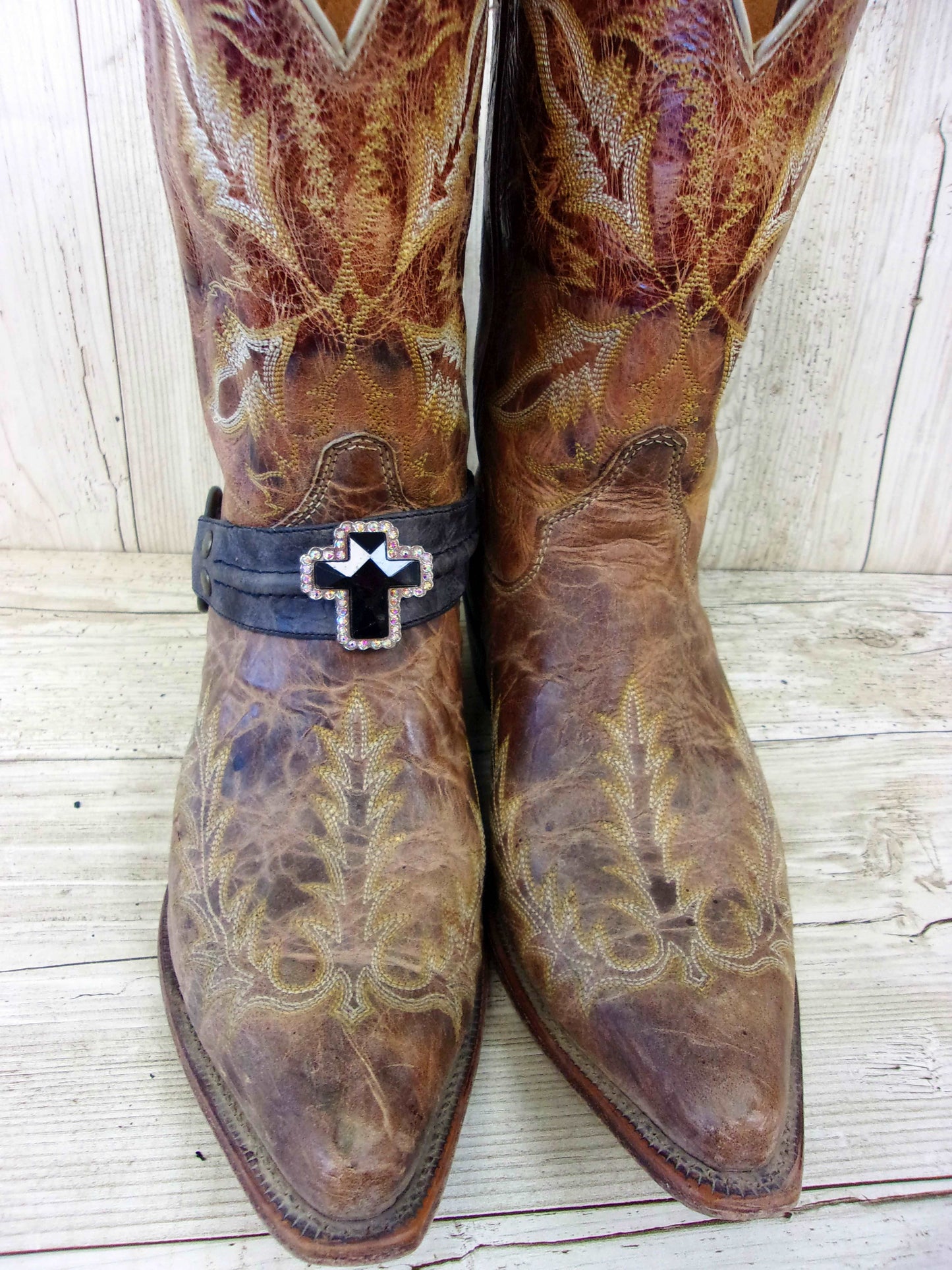 Boot Bracelet Decoration (Single) bw100 handcrafted from cowboy boots. Shop Apparel & Accessories at ChrisThompsonBags.com and buy the best boot accents, boot accessory, boot bling, boot bracelet, boot decor, boot jewelry, boot wrap, cowboy boot bling, cowboy boot decor, cowgirl boot bling, decorate boots, ugg decoration, western boot decor at Chris Thompson Bags.