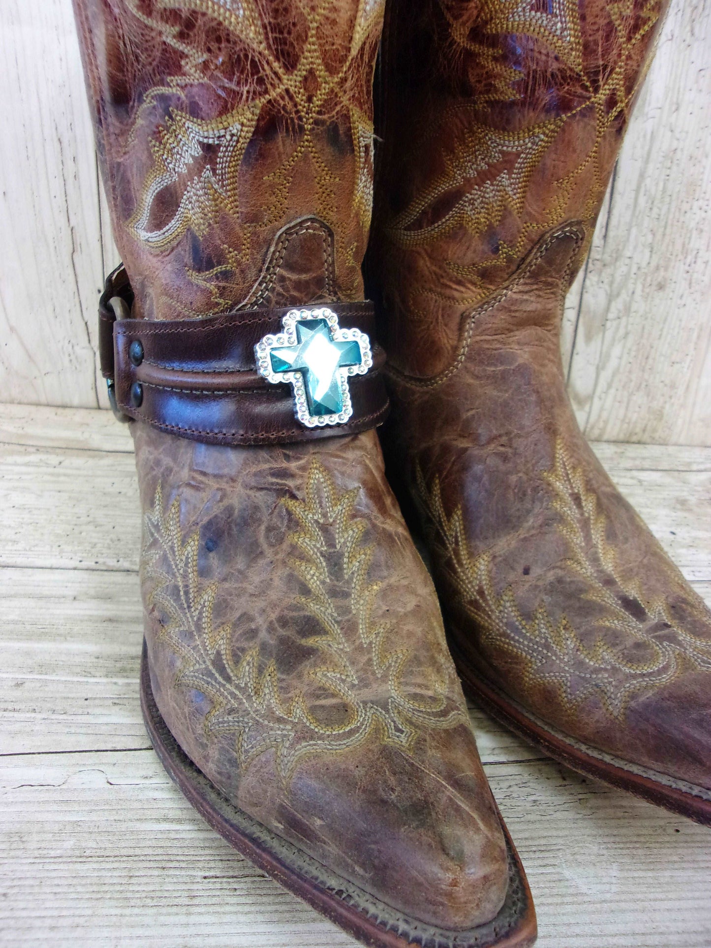 Boot Bracelet Decoration (Single) bw92 handcrafted from cowboy boots. Shop Apparel & Accessories at ChrisThompsonBags.com and buy the best boot accents, boot accessory, boot bling, boot bracelet, boot decor, boot jewelry, boot wrap, cowboy boot bling, cowboy boot decor, cowgirl boot bling, decorate boots, ugg decoration, western boot decor at Chris Thompson Bags.