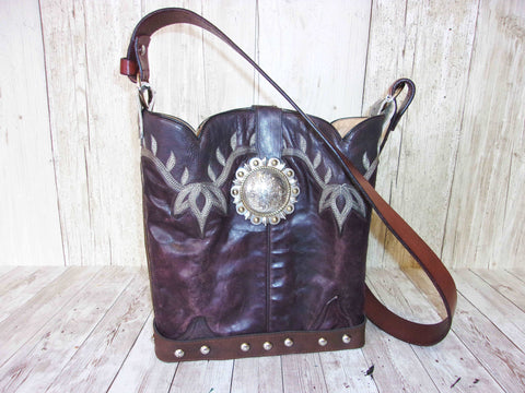 Bucket Bag Cowboy Boot Purse BK38