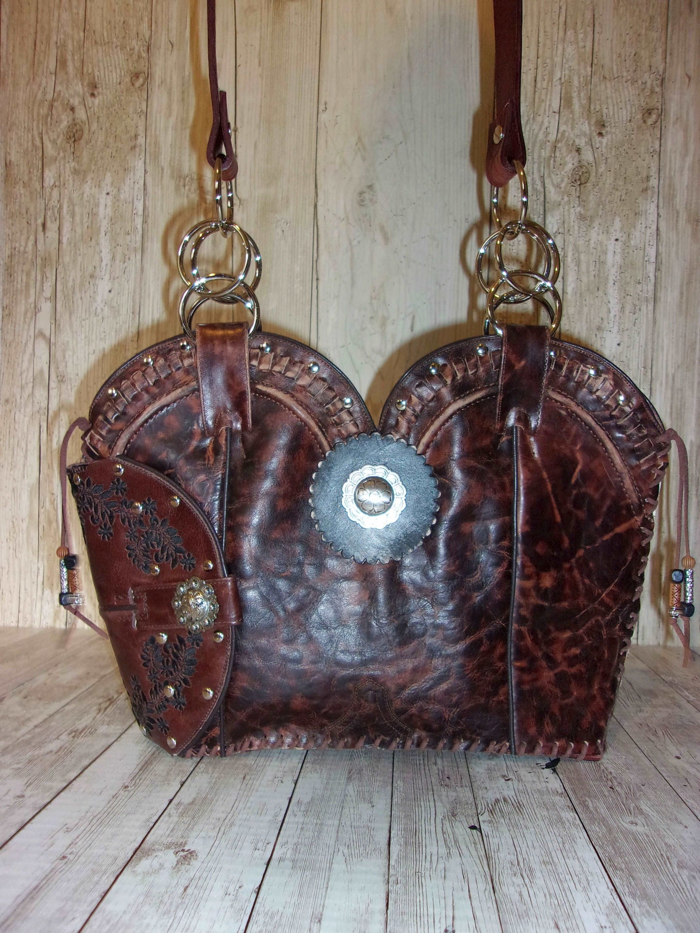 Concealed Carry Cowboy Boot Purse CB121 handcrafted from cowboy boots. Shop Handbags at ChrisThompsonBags.com and buy the best 2nd amendment, conceal carry purse, concealed carry, concealed for her, concealedcarry purse, cowboy boot purse, cowgirl concealed, handgun bag, leather conceal bag, unique concealed, western conceal, western concealed at Chris Thompson Bags.