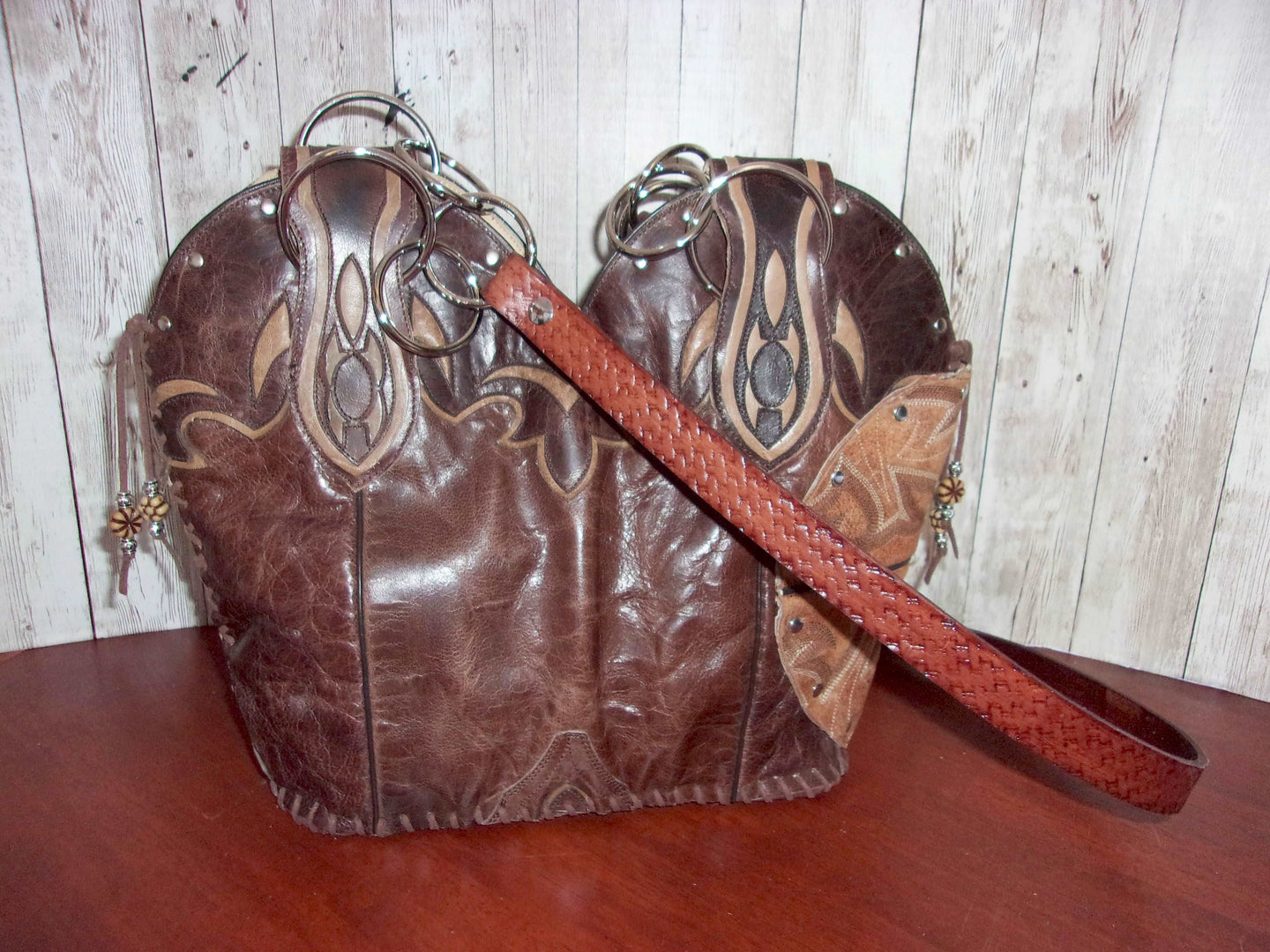 Concealed Carry Cowboy Boot Purse CB66 handcrafted from cowboy boots. Shop Handbags at ChrisThompsonBags.com and buy the best 2nd amendment, conceal carry purse, concealed carry, concealed for her, concealedcarry purse, cowboy boot purse, cowgirl concealed, handgun bag, leather conceal bag, unique concealed, western conceal, western concealed at Chris Thompson Bags.