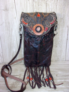 Cowboy Boot Crossbody Fringe Hipster Bag  HP840