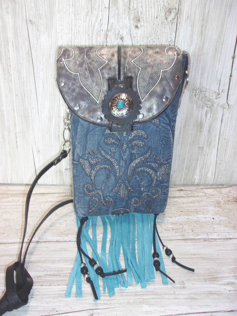 Cowboy Boot Crossbody Fringe Hipster Bag HP960