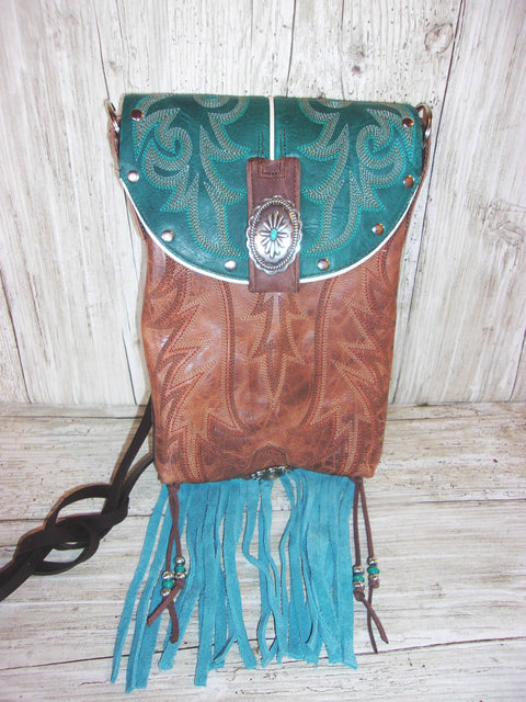 Cowboy Boot Crossbody Fringe Hipster Bag HP962